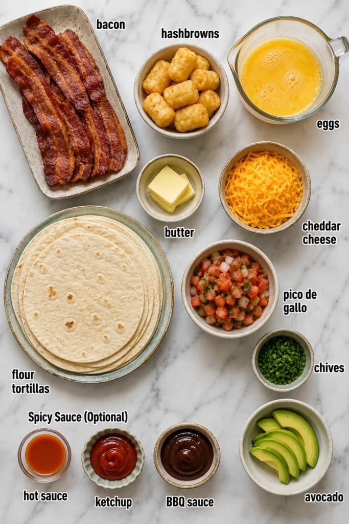 Crispy Bacon Breakfast Tacos
