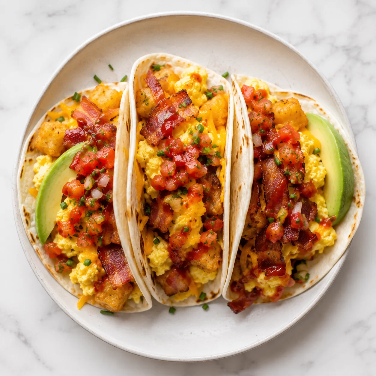 Crispy Bacon Breakfast Tacos