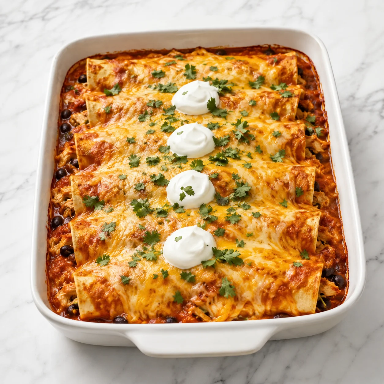 Saucy Chicken Enchiladas