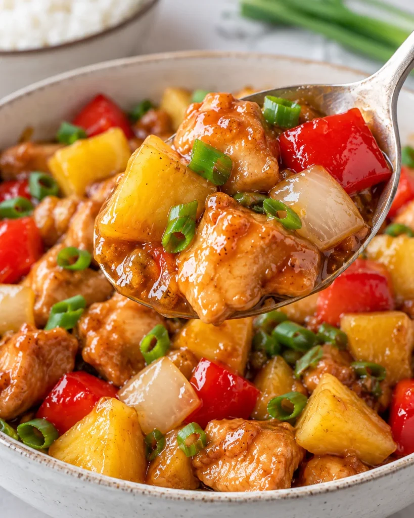 Glossy Pineapple Chicken Stir Fry