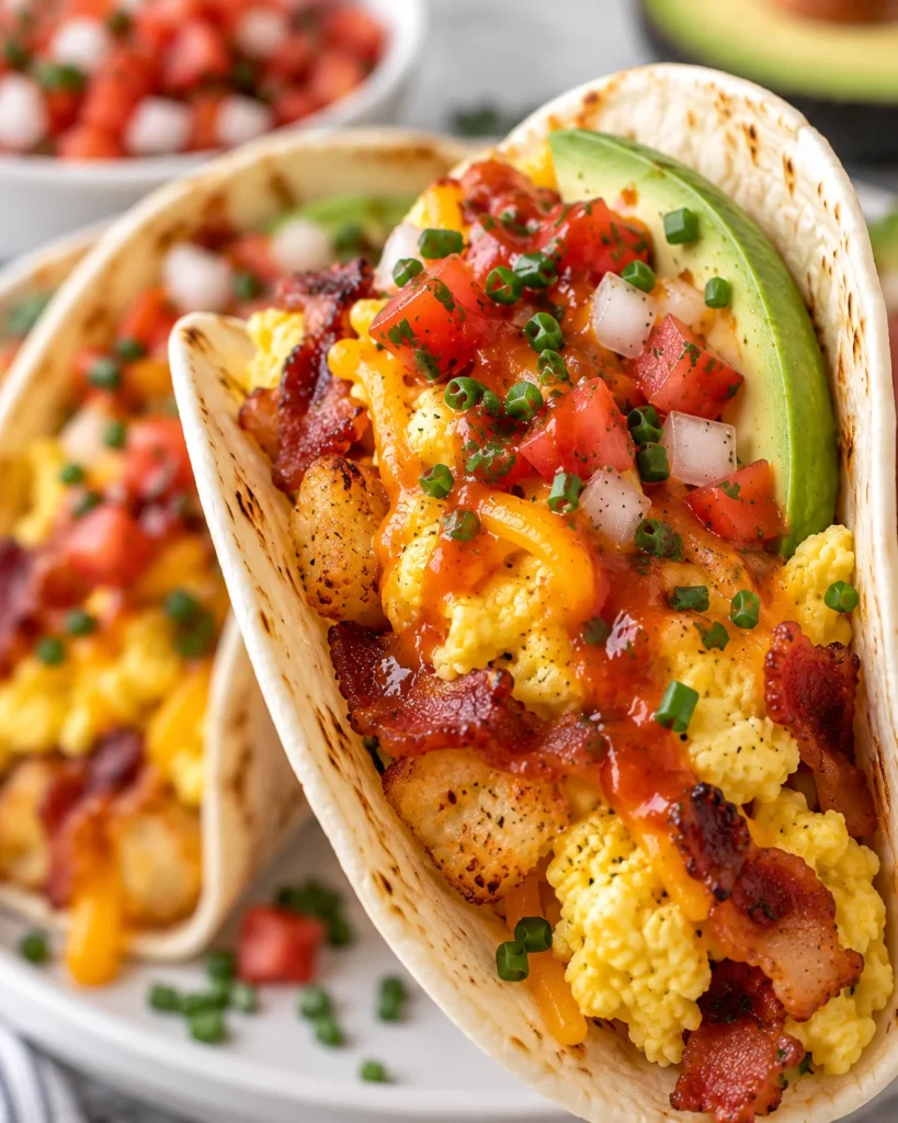 Crispy Bacon Breakfast Tacos