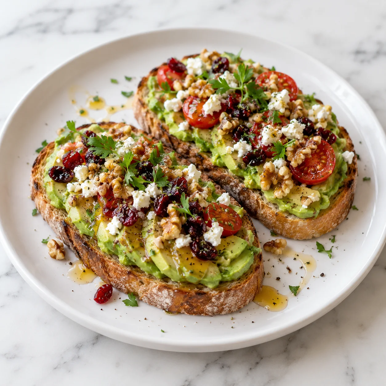 Fresh Avocado Feta Toast