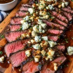Balsamic Flank Steak with Blue Cheese