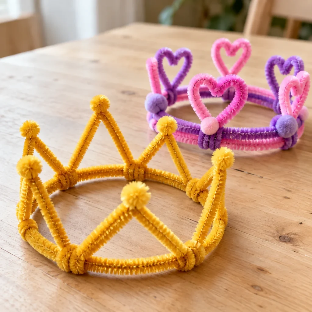 Colorful pipe cleaner crafts for kids