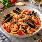 Easy Seafood Linguine Marinara