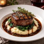 Grilled Filet Mignon with Porcini Bordelaise