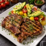 Grilled Pork Chops with Avocado Salad