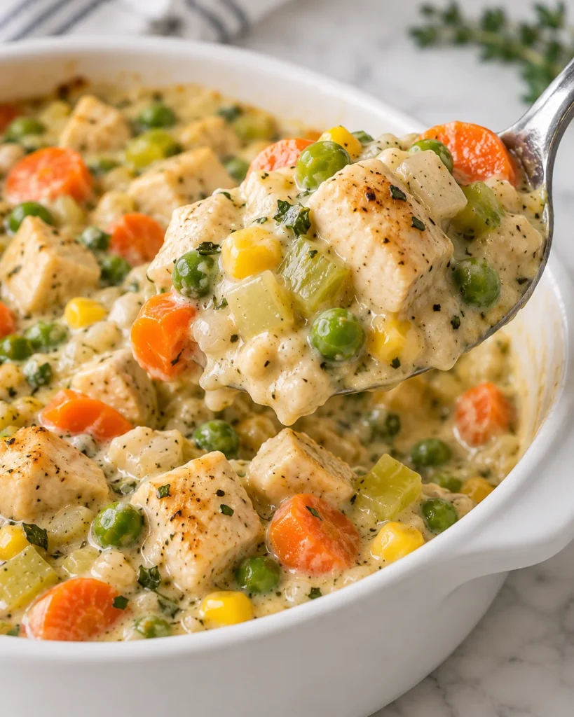High Protein Crustless Chicken Pot Pie (35 mins)