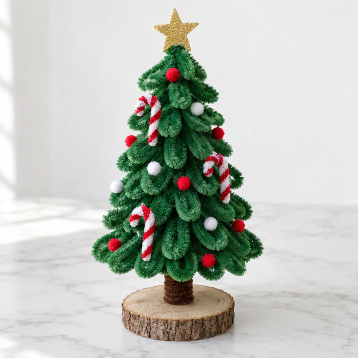 Pipe Cleaner Christmas Tree Craft for Kids